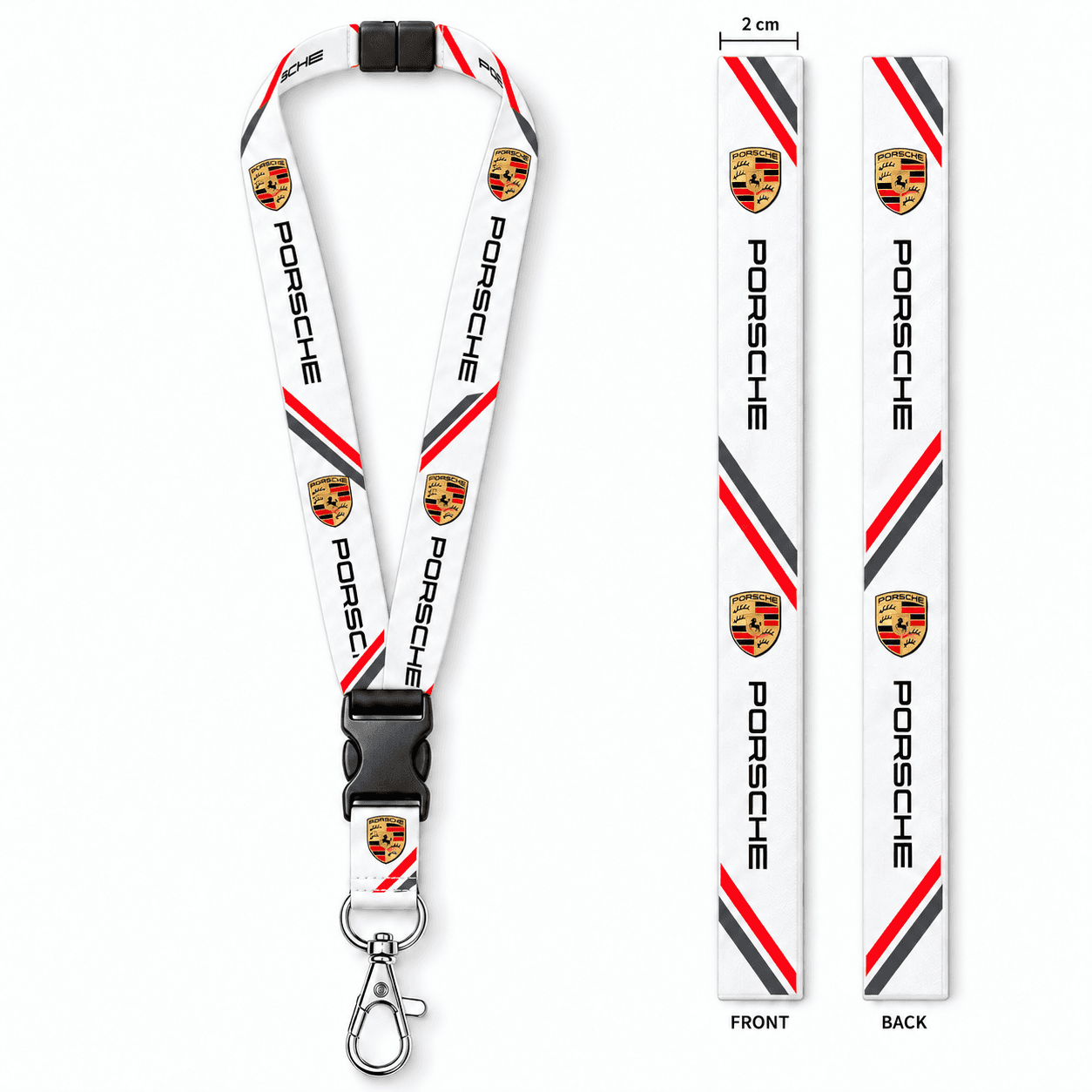 2 cm Premium Polyester Lanyard with Safety Breakaway, Buckle & Metal Hook