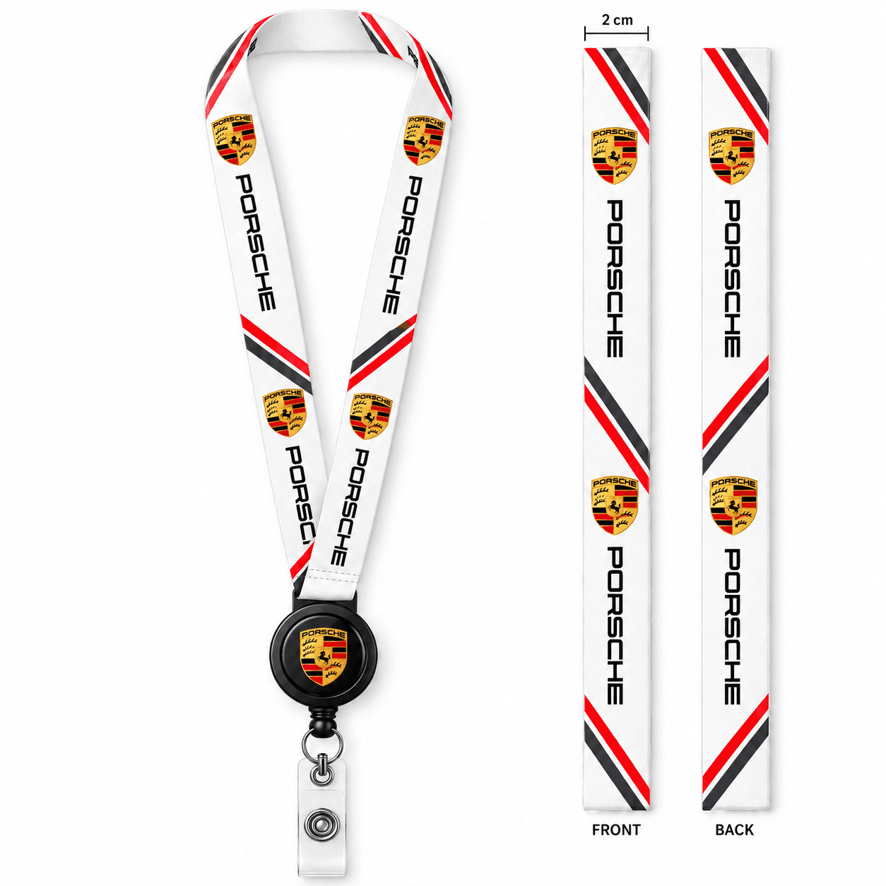 2 cm Premium Polyester Lanyard with Retractable Reel Badge