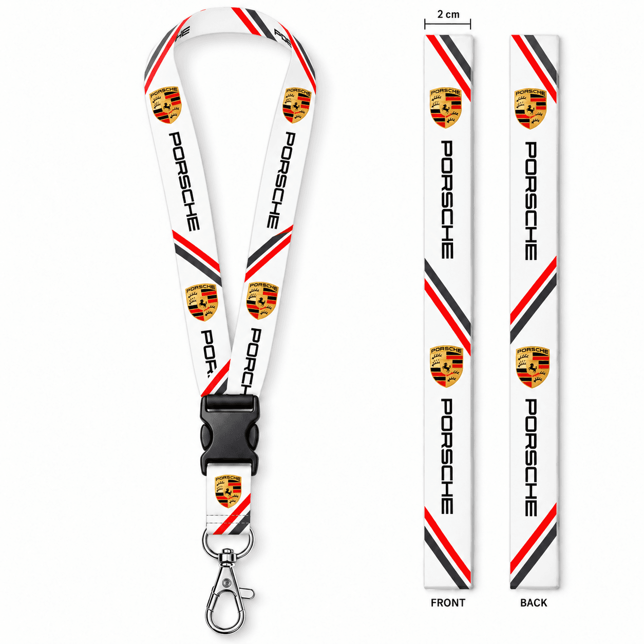 2 cm Premium Polyester Lanyard with Buckle & Metal Hook