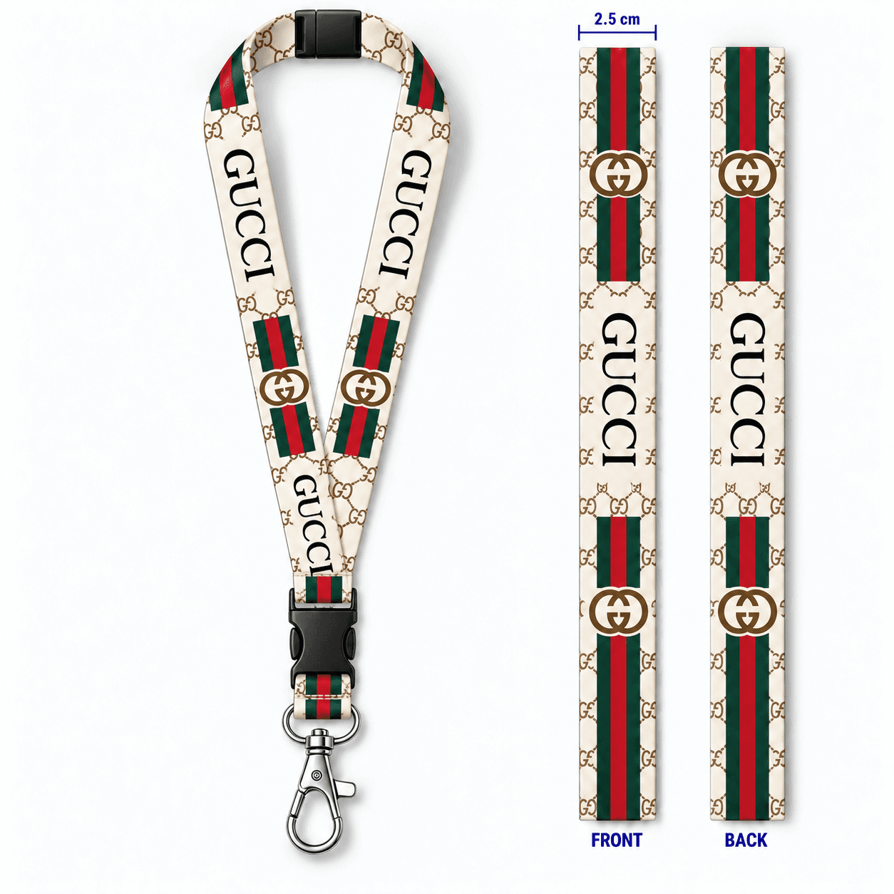 2.5 cm Premium Polyester Lanyard with Safety Breakaway, Buckle & Metal Hook