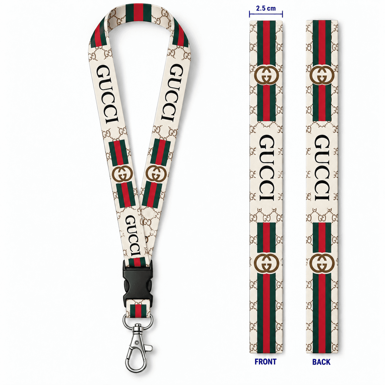 2.5 cm Premium Polyester Lanyard with Buckle & Metal Hook