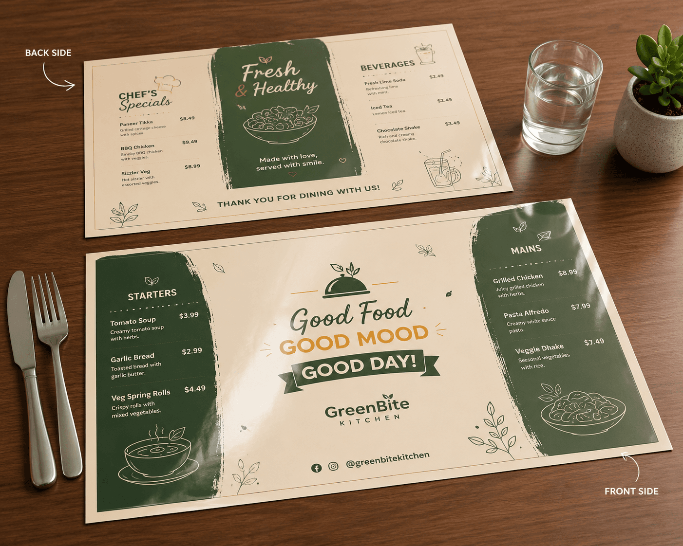 Table Mat - 4 Color (Glossy 135gsm)