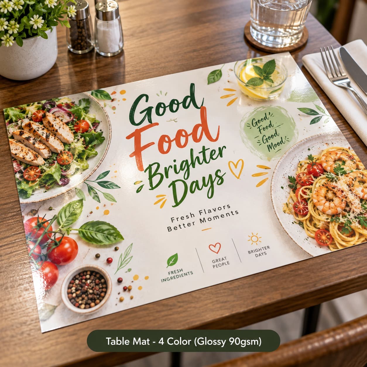 Table Mat - 4 Color (Glossy 90gsm)