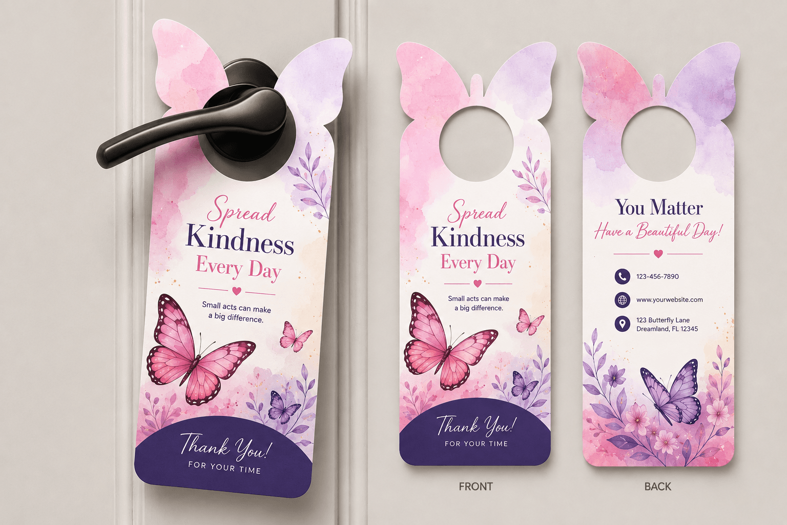 Door Hanger Butterfly Design (Matt Lamination 350gsm)